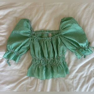 gingham print H&M top